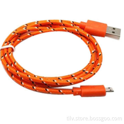 Wholesale durable fabric braided round micro USB cable
